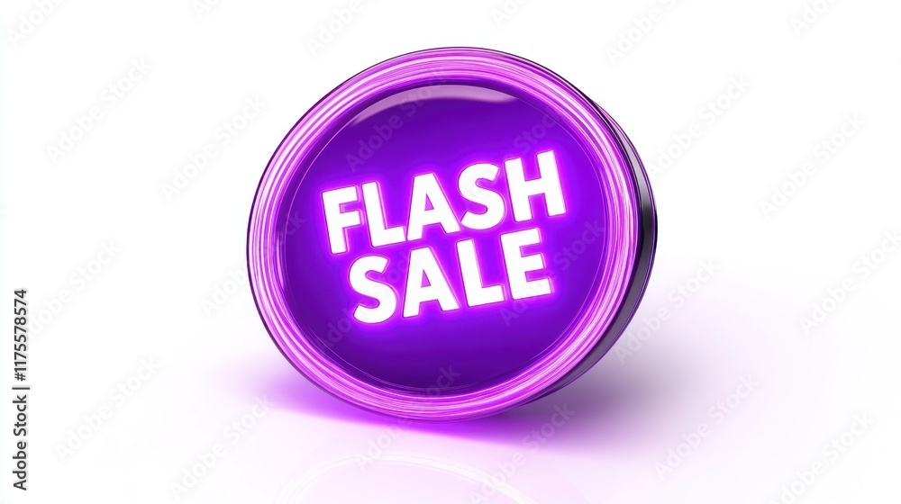 3D rendered purple neon sign announcing a flash sale. 3D rendered purple neon sign announcing a flash sale.