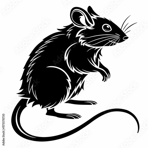 Wallpaper Mural Mouse vector silhouette black design white background Torontodigital.ca
