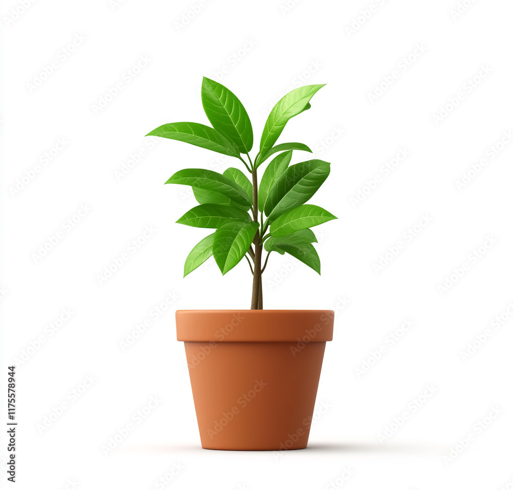 Fototapeta premium Elegant potted plant with tall leaves