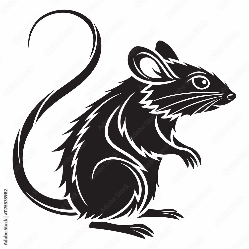 Mouse vector silhouette black design white background Mouse vector silhouette black design white background