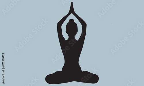 Yoga Pose Vector Illustration Calligraphy Graphic Design,Handmade Calligraphy eps 10