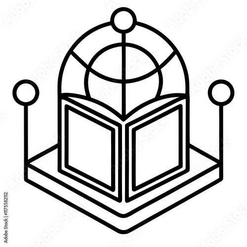 Minimalist Knowledge Hub Line Art Illustrations