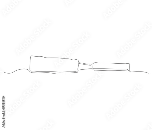 One continuous line drawing of chisel. Single line of chisel vector illustration