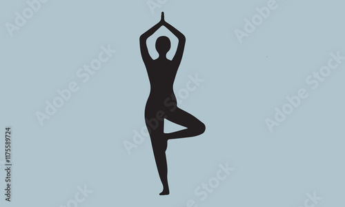 Yoga Pose Vector Illustration Calligraphy Graphic Design,Handmade Calligraphy eps 10