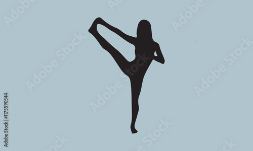 Yoga Pose Vector Illustration Calligraphy Graphic Design,Handmade Calligraphy eps 10