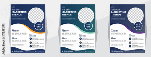 Business Flyer Corporate Flyer Template Geometric shape Flyer Circle Abstract Colorful concepts business flyers
