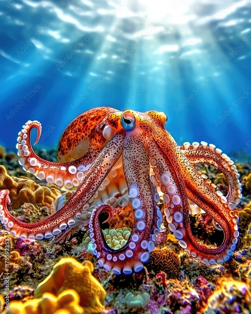 custom made wallpaper toronto digitalGiant squid rests peacefully on the ocean floor among glowing coral and marine life