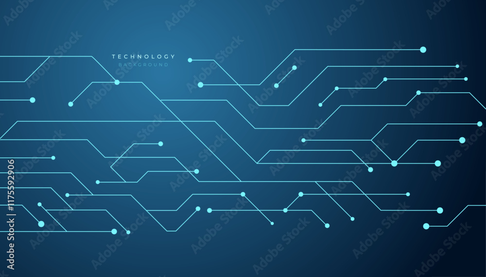 Obraz premium Abstract Technology Circuit Lines on Blue Background