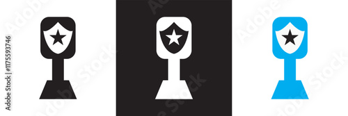 Award Shield Star vector. Shield star badge. Police Badge vector.  isolated on white and black background. vector illustration. EPS 10
