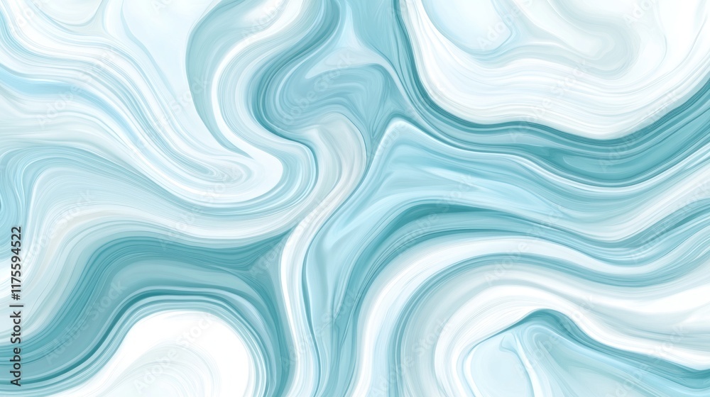 Naklejka premium Abstract teal and white marble texture background.