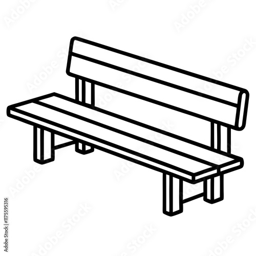 Modern Vector Illustration of a Classroom Bench