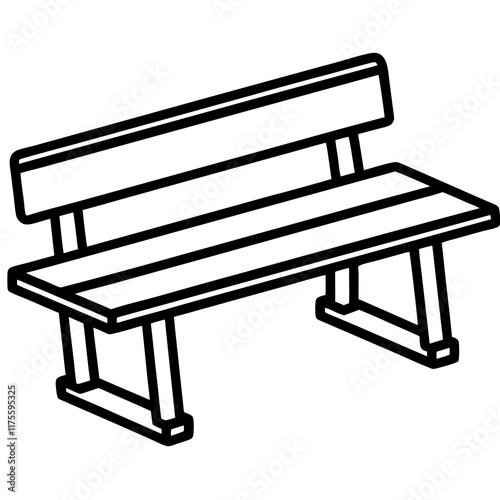 Modern Vector Illustration of a Classroom Bench