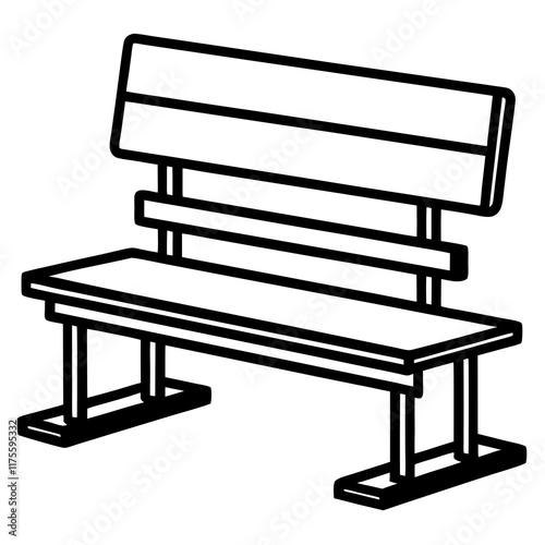 Modern Vector Illustration of a Classroom Bench