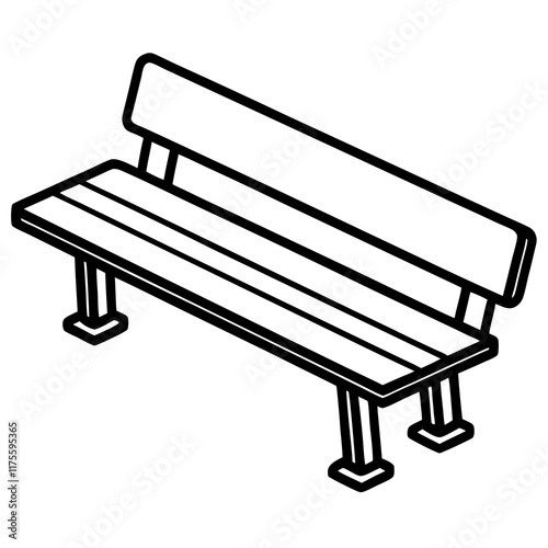Modern Vector Illustration of a Classroom Bench