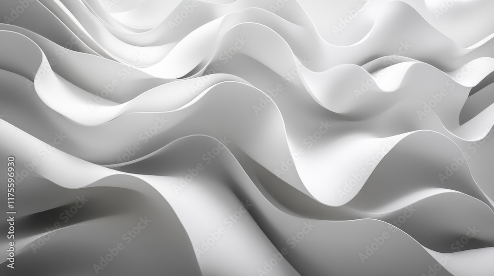 Fototapeta premium Abstract Flowing White Fabric