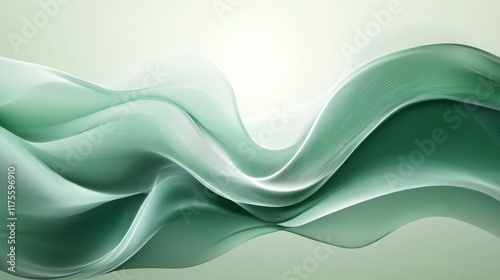 Wallpaper Mural Abstract Green Waves Torontodigital.ca