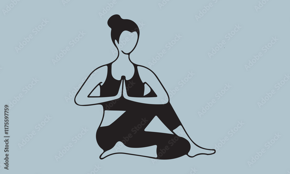 Yoga Pose Vector Illustration Calligraphy Graphic Design,Handmade Calligraphy eps 10 Yoga Pose Vector Illustration Calligraphy Graphic Design,Handmade Calligraphy eps 10