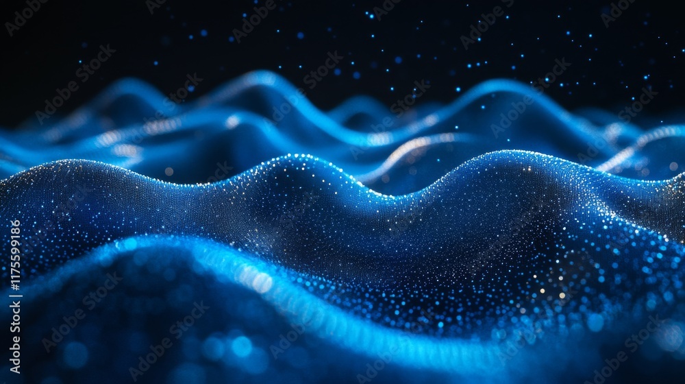 Digital Waves with Glowing Particles Digital Waves with Glowing Particles