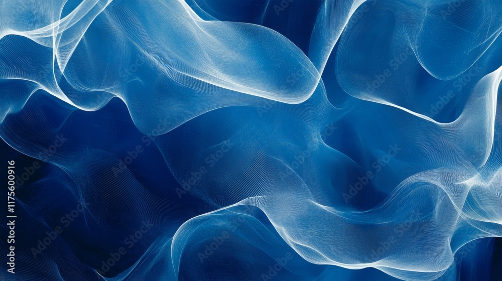 Obraz premium Abstract Flowing Blue and White Waves
