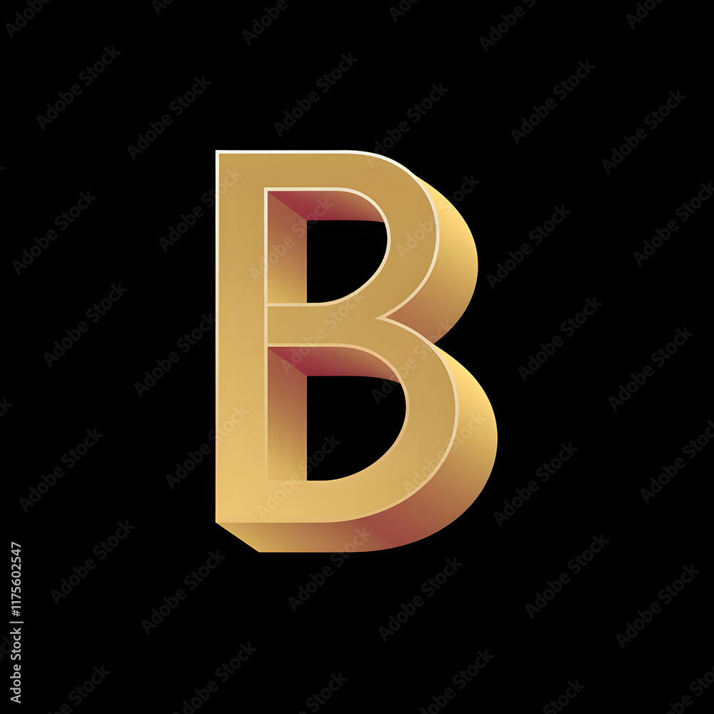 3d golden letter, Designing of Alphabet B golden color isolated on black background, AI-generated 3d golden letter, Designing of Alphabet B golden color isolated on black background, AI-generated