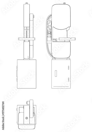 Band Saw Line Drawing Vector on White Background. Intricate Illustration for Woodworking, Carpentry, Furniture Making, and Tool Design