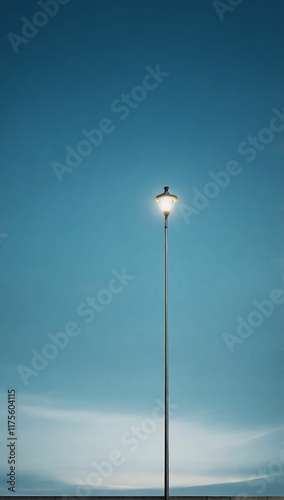street lamp on blue sky