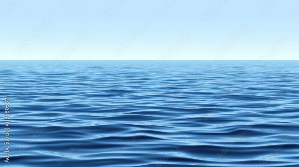 Obraz premium Calm ocean surface with a clear blue sky.