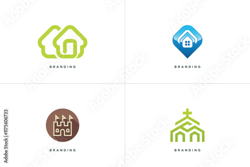 Home Building Logo Modern Structure	
