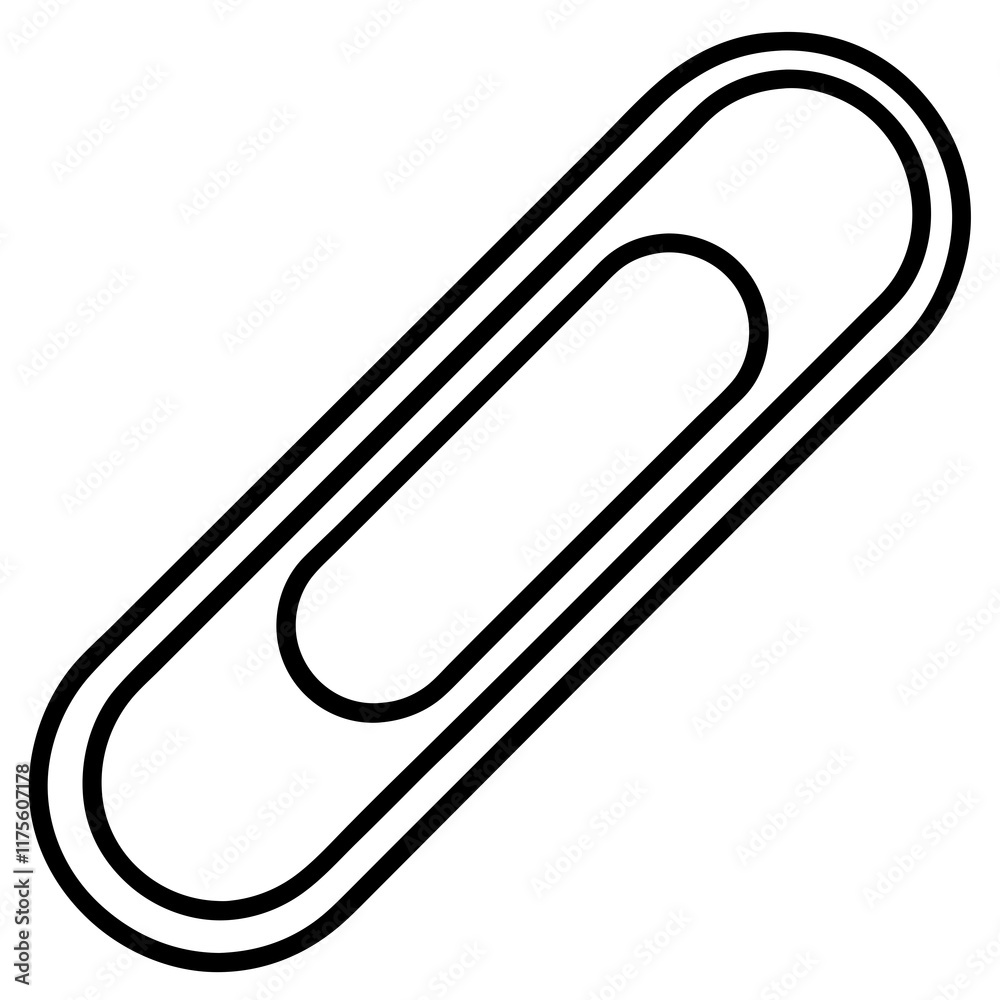 Obraz premium Paperclip Outline Vector Illustration