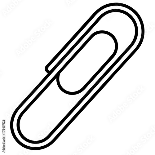 Paperclip Outline Vector Illustration