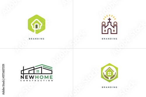 Home Building Logo Modern Structure	
