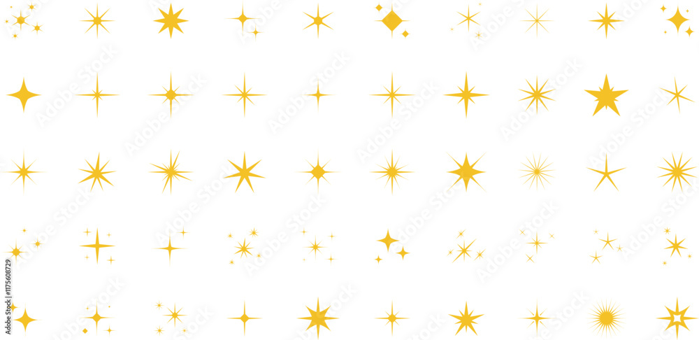 Star icons. Twinkling stars. Sparkles, shining burst. Vector symbols isolated