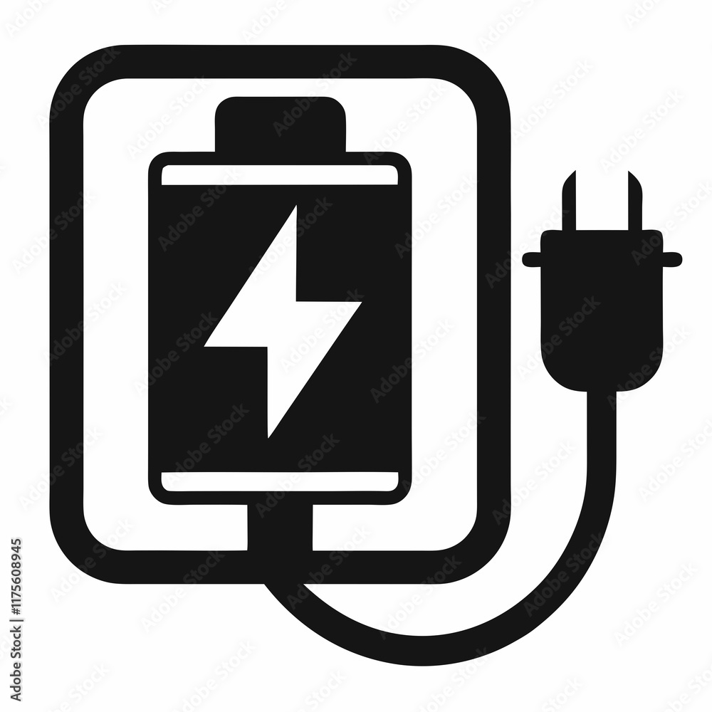 Recharge Icon Black Silhouette Vector Recharge Icon Black Silhouette Vector