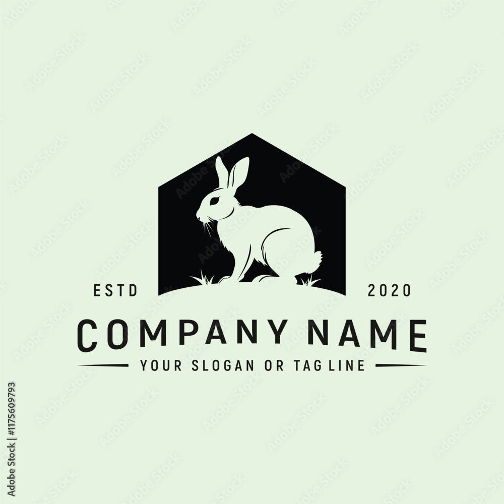 Obraz premium house rabbit logo design element vector template