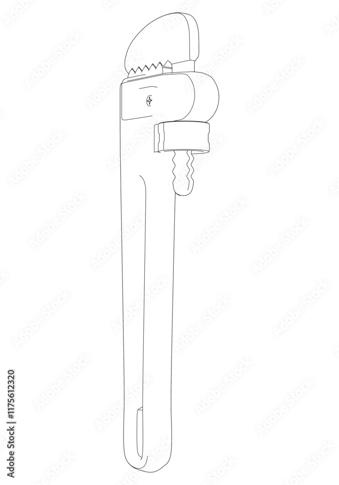 Naklejka premium Pliers Line Art Vector Illustration on White Background. Precision Tool Design for Workshops, Metalworking, and DIY Projects