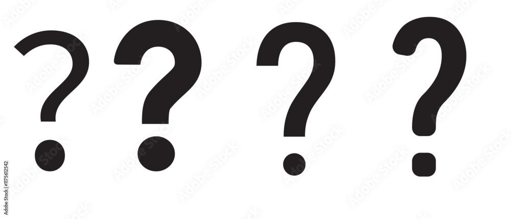 question mark icon set vector in two styles isolated on white background question mark icon set vector in two styles isolated on white background