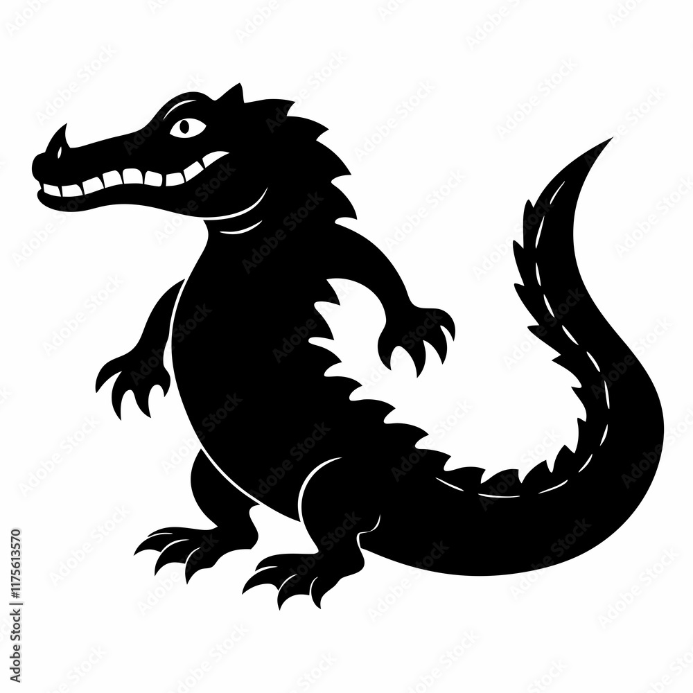 Alligator vector silhouette black design white background Alligator vector silhouette black design white background
