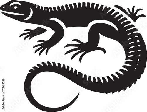 silhouette of a lizard