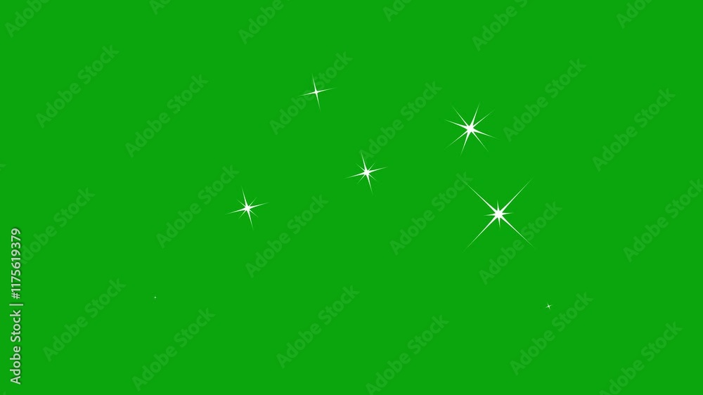 Twinkling stars animation, white cartoon, flat, vector, doodles style stars. falling sparkling bright stars overlay background, looping 4k Animation twinkling