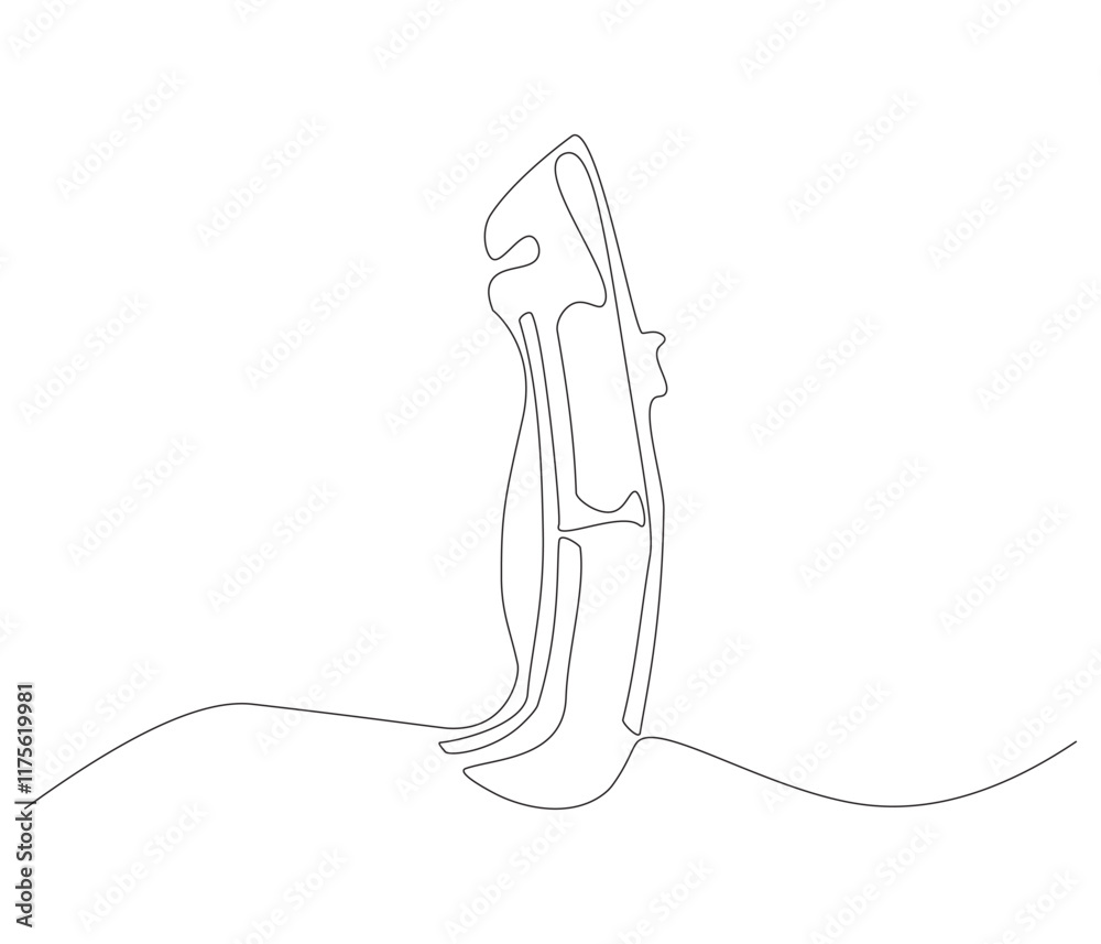 One continuous line drawing of cutter . Single line of cutter vector illustration One continuous line drawing of cutter . Single line of cutter vector illustration