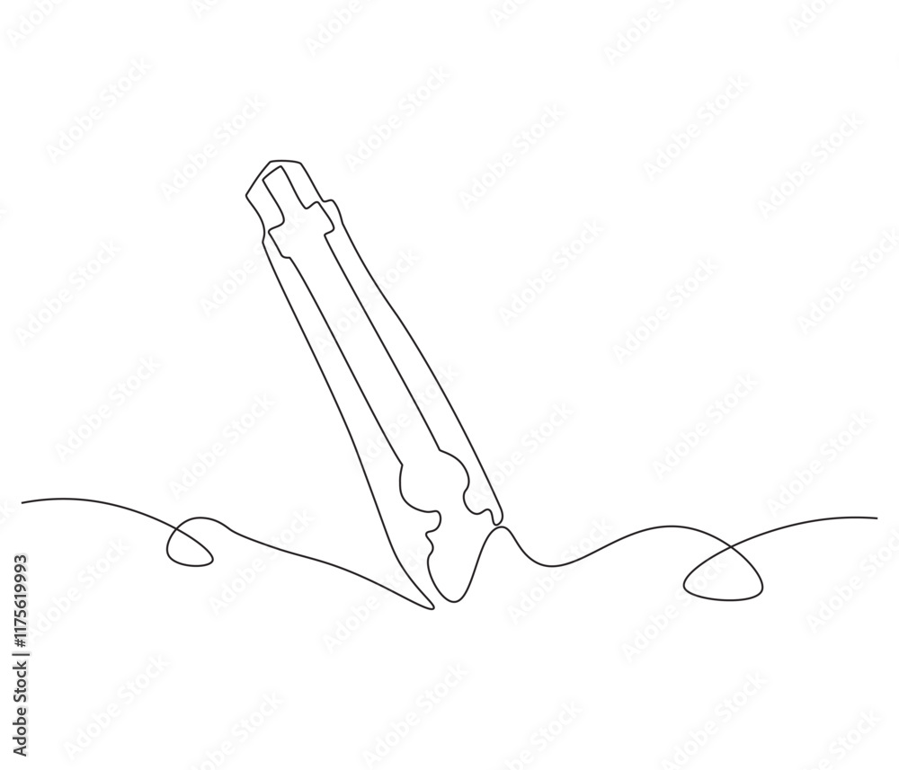 One continuous line drawing of cutter . Single line of cutter vector illustration One continuous line drawing of cutter . Single line of cutter vector illustration