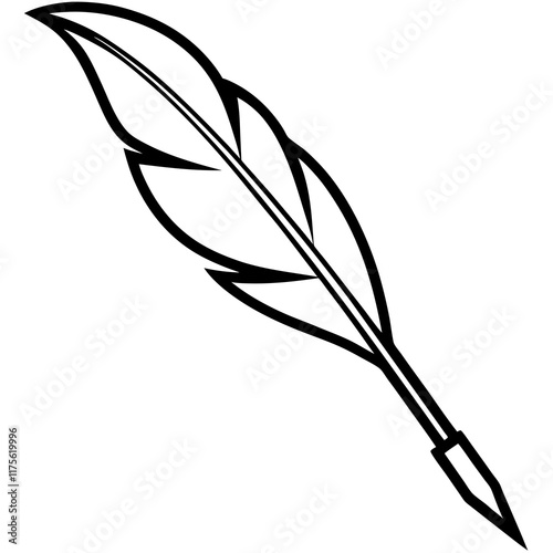 Simple Line Art Quill Pen for Elegant Designs