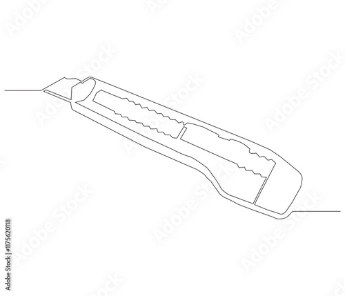 One continuous line drawing of cutter . Single line of cutter vector illustration