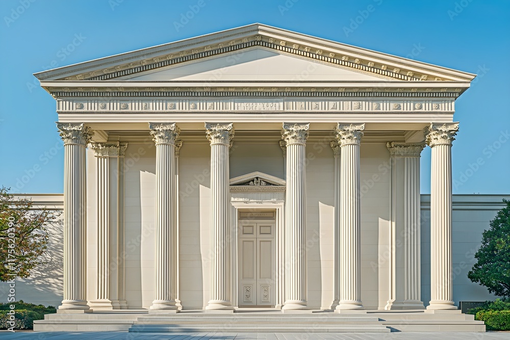 Obraz premium Classical Architecture Building Exterior with Columns and Entrance