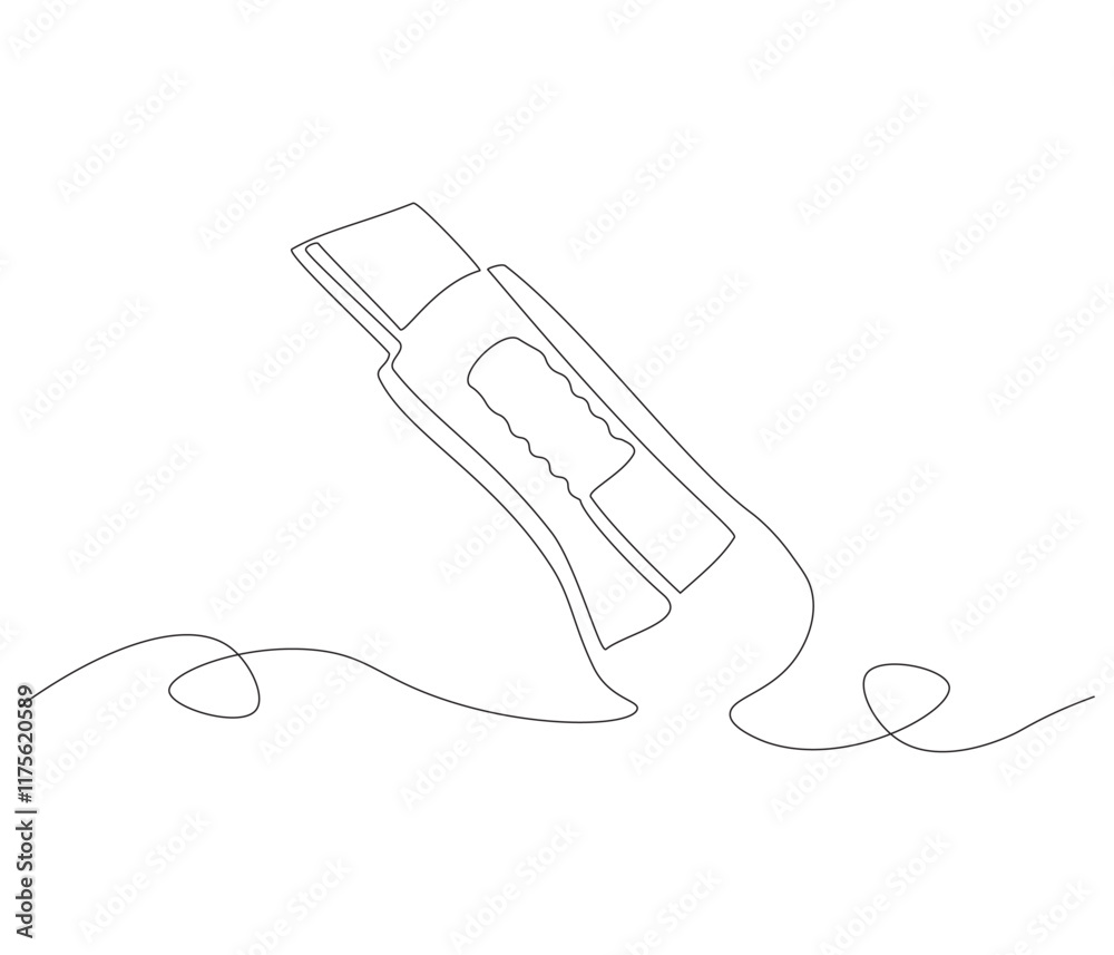 Obraz premium One continuous line drawing of cutter . Single line of cutter vector illustration