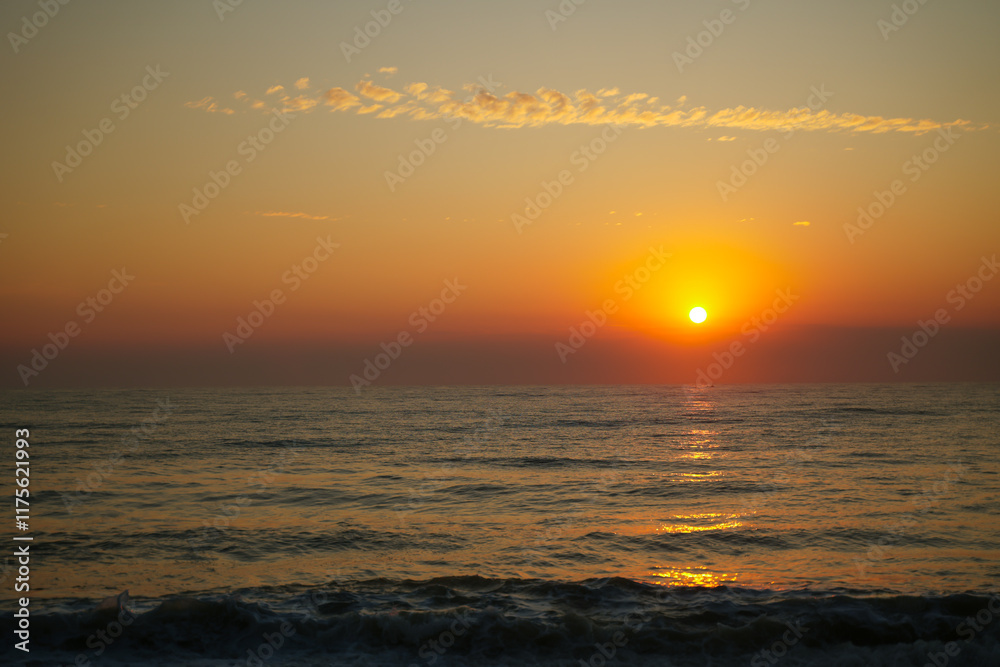 The beautiful of sunset sky on the beach for background. The beautiful of sunset sky on the beach for background.