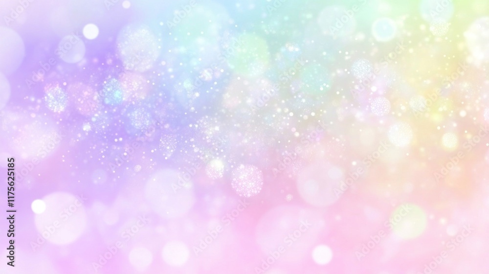Obraz premium Pastel rainbow bokeh background with sparkles.
