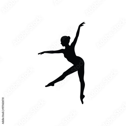 A ballet girl vector silhouettes