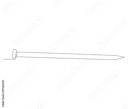 One continuous line drawing of nail . Single line of nail vector illustration