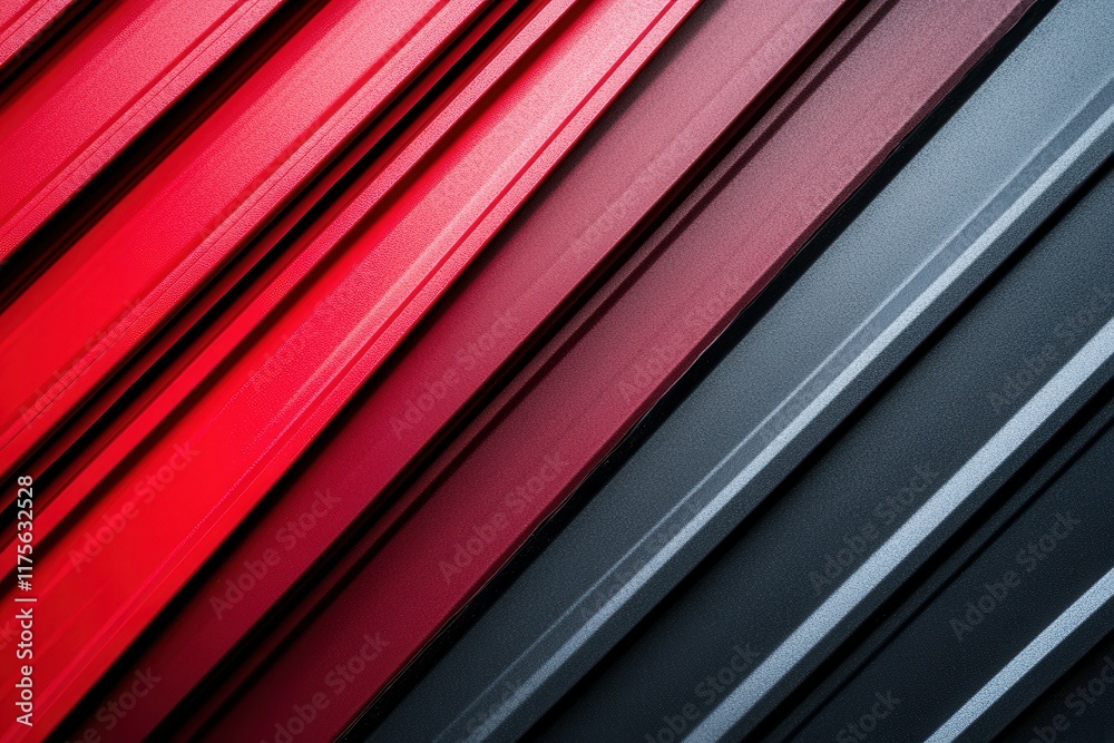 Fototapeta premium Professional photoshoot highlighting varied metal roofing sheets in vibrant colors for construction design inspiration.